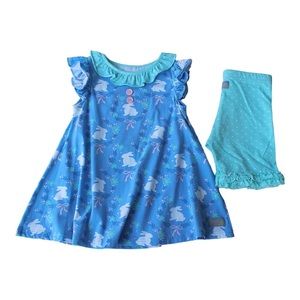 Eleanor Rose Bunny Wreath Knit Short Set.Top Size 8/10, Shorts Size 10/12